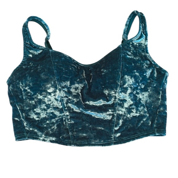 PINK Victoria's Secret Tops - PINK Victoria's Secret Velvet Green Bustier Crop Top small